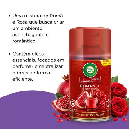 Refil Odorizador de Ambiente Bom Ar Freshmatic Aroma Sense Romance 250ml