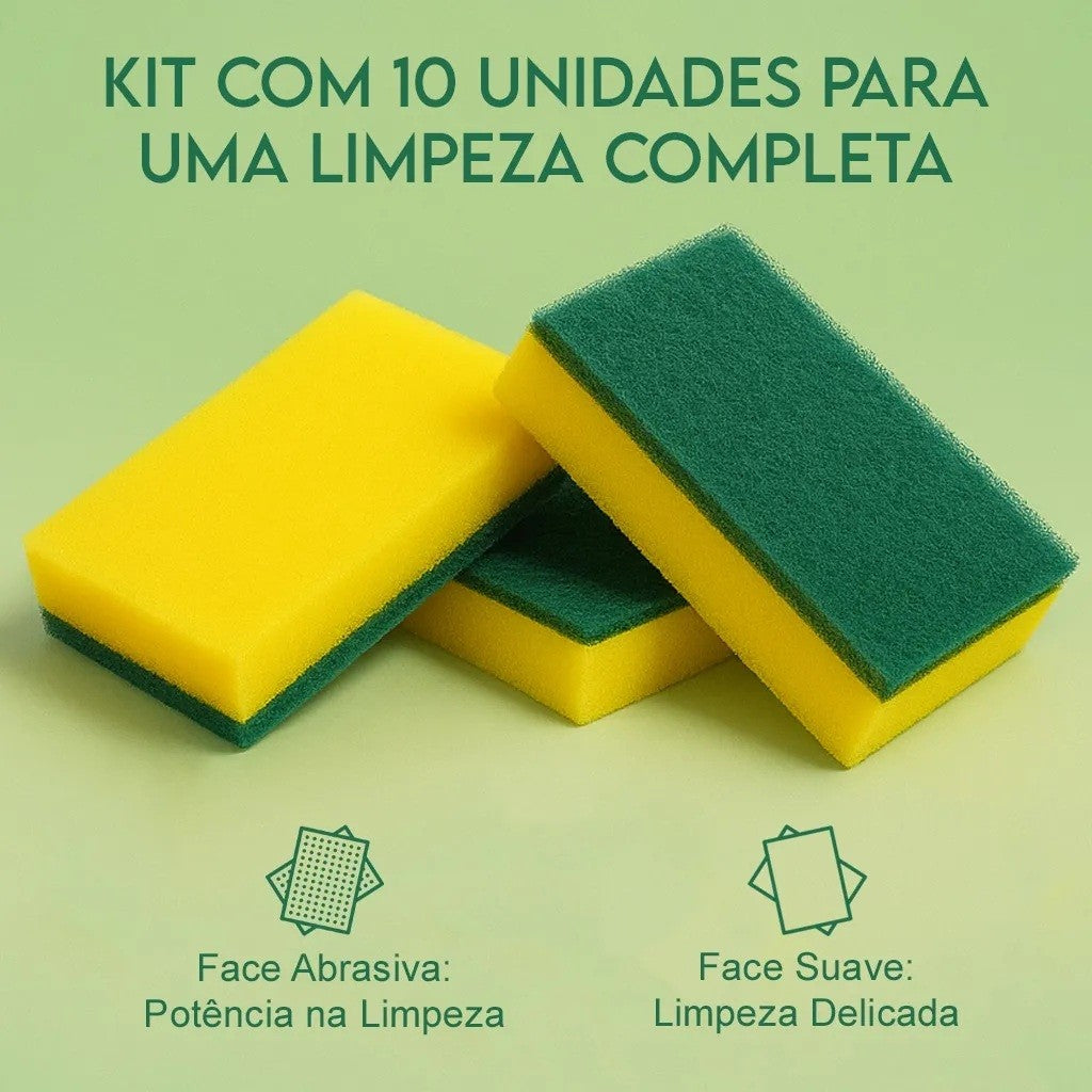 Esponja De Limpeza Dupla-face Prossional 10 Unidades 3m