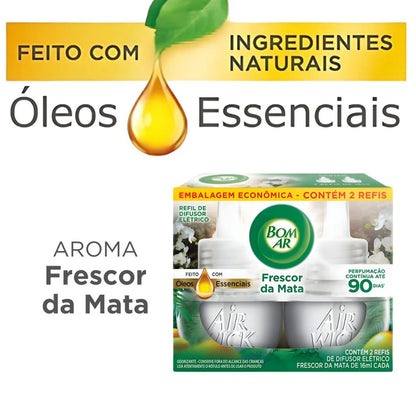 2 Refil Para Difusor Elétrico Frescor Da Mata Air Wick 16ml