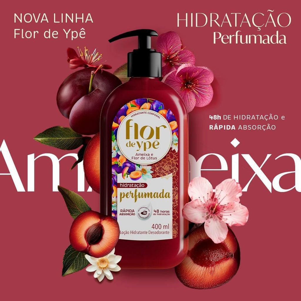 Hidratante Corporal Flor de Ypê Ameixa e Flor de Lótus 400ml Pump