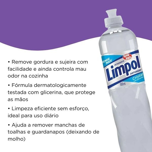 Detergente Cristal 500ml Limpol