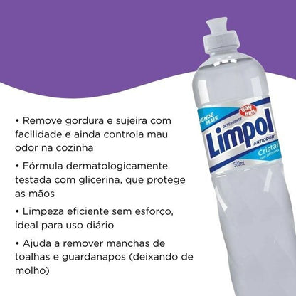 Detergente Cristal 500ml Limpol