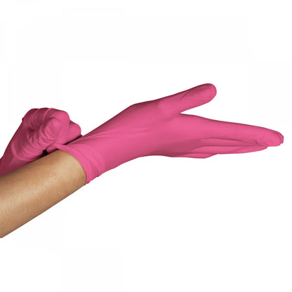 Luva Látex Unigloves Com Pó Rosa Neon 100 Unidades - PP