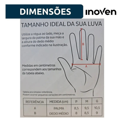 Luva de Vinil Descartável Com Pó 100 Unidades Inoven Tam G