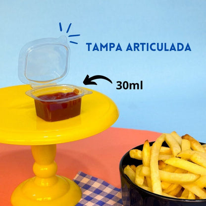 Molheira Retangular Com Tampa Descartável 30ml 100unid