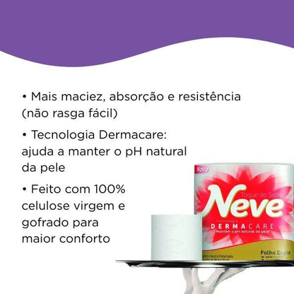 Papel Higiênico Folha Dupla com 04 rolos Neve