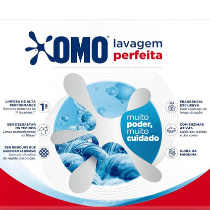 Sabão em Pó Omo Lava Roupas Lavagem Perfeita 800g