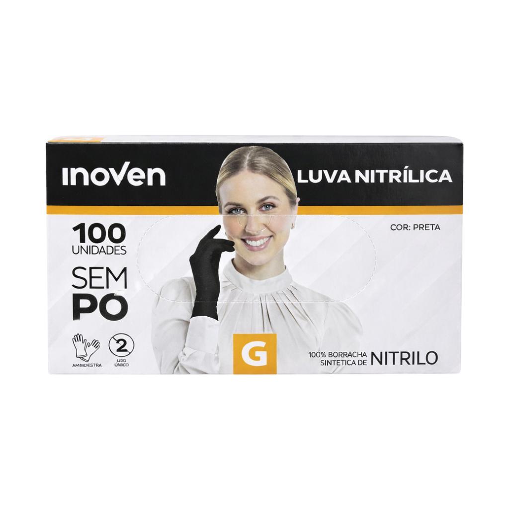 Luva Preta Nitrílica Sem Pó Inoven - G