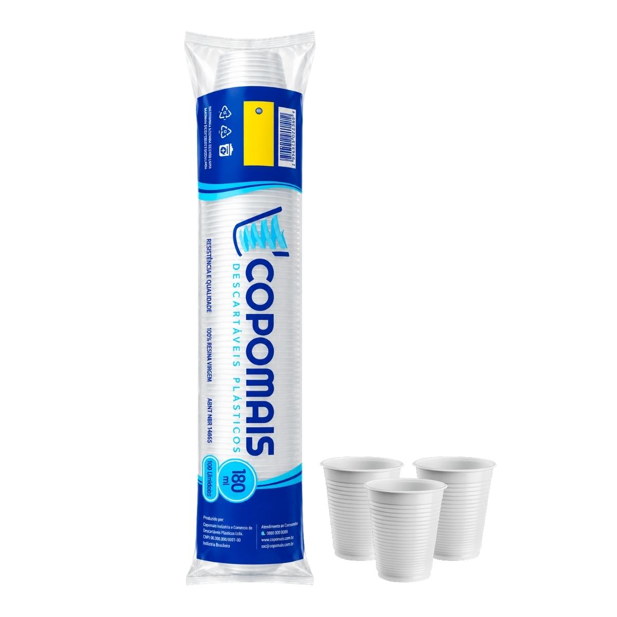Copo P/ Água Reforçado 180ml  Branco Descartável  2500 Uni
