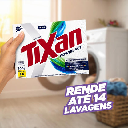 Sabão Lava Roupas  Em Pó  Tixan Power Act Concentrado  800g
