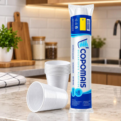 Copo P/ Água Reforçado 180ml  Branco Descartável  2500 Uni