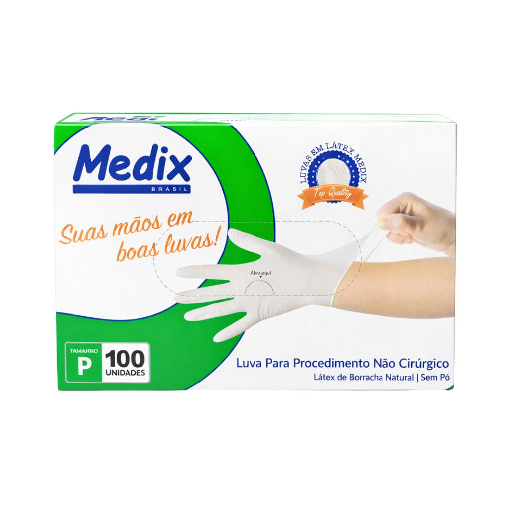 Luva Látex Sem Pó  Selo Do Inmetro Médix 100 Unidades - P