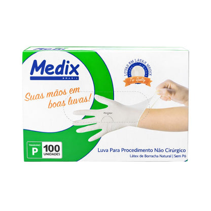 Luva Látex Sem Pó  Selo Do Inmetro Médix 100 Unidades - P