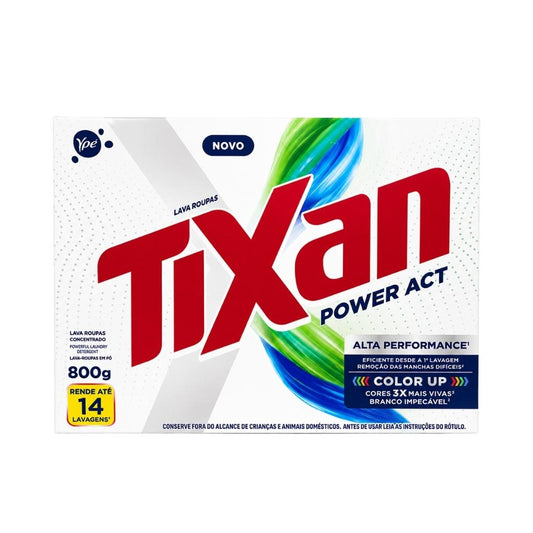 Sabão Lava Roupas  Em Pó  Tixan Power Act Concentrado  800g