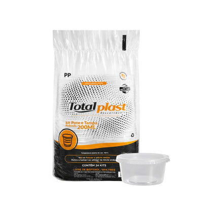 Pote e Tampa Descartável Para Freezer Festa 24 Unid 200ml