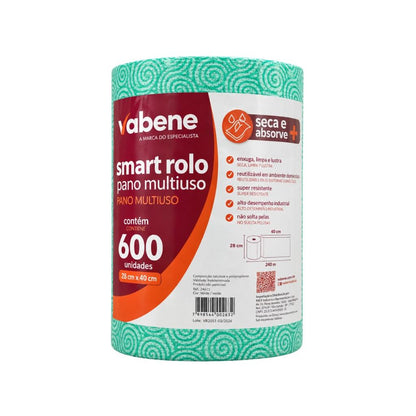 Pano De Limpeza Multiuso Smart Vabene 28x40cm  Verde 600 Panos