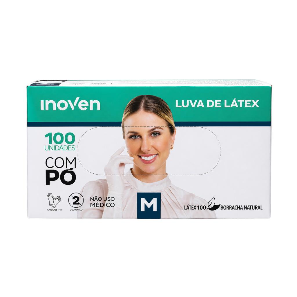 Luva Descartável de Látex Com Pó 100 Unidades Inoven Tam M