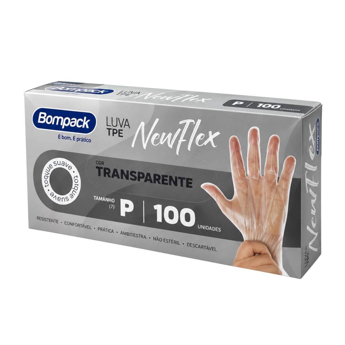 Luva Vinilflex Tpe Descartáveis Newflex  Bompack  - P