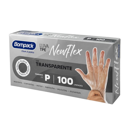 Luva Vinilflex Tpe Descartáveis Newflex  Bompack  - P