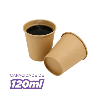 Copo Descartável Térmico de Papel Kraft 120ml 25 Unidades Vabene