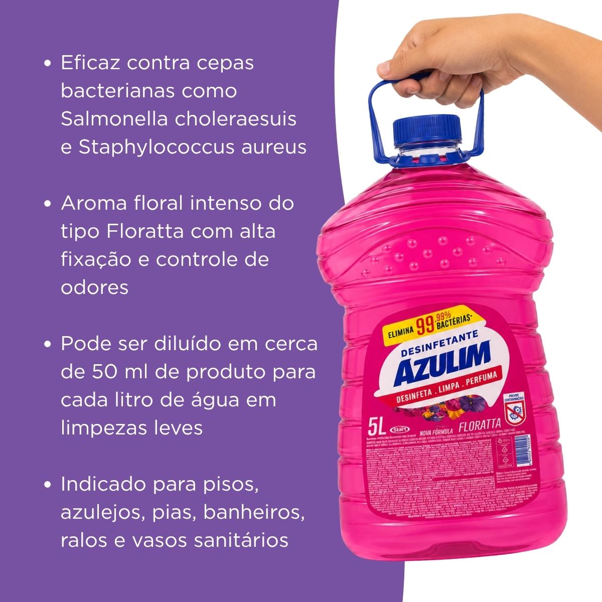 Desinfetante Perfumado Azulim 5L Floratta Start