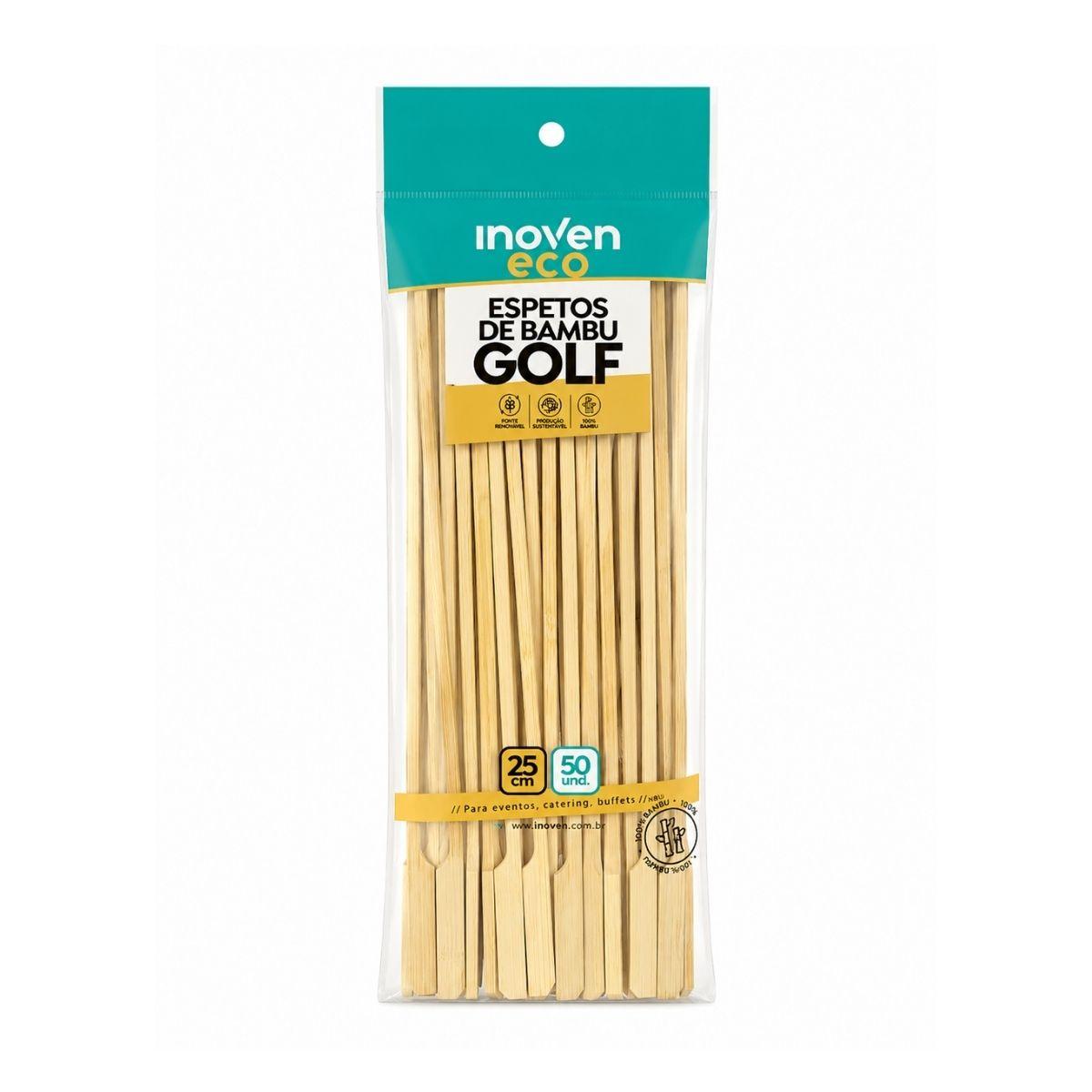 Espetos De Bambu Golf 25cm Inoven 50 Unidades Gourmet Hambúrguer