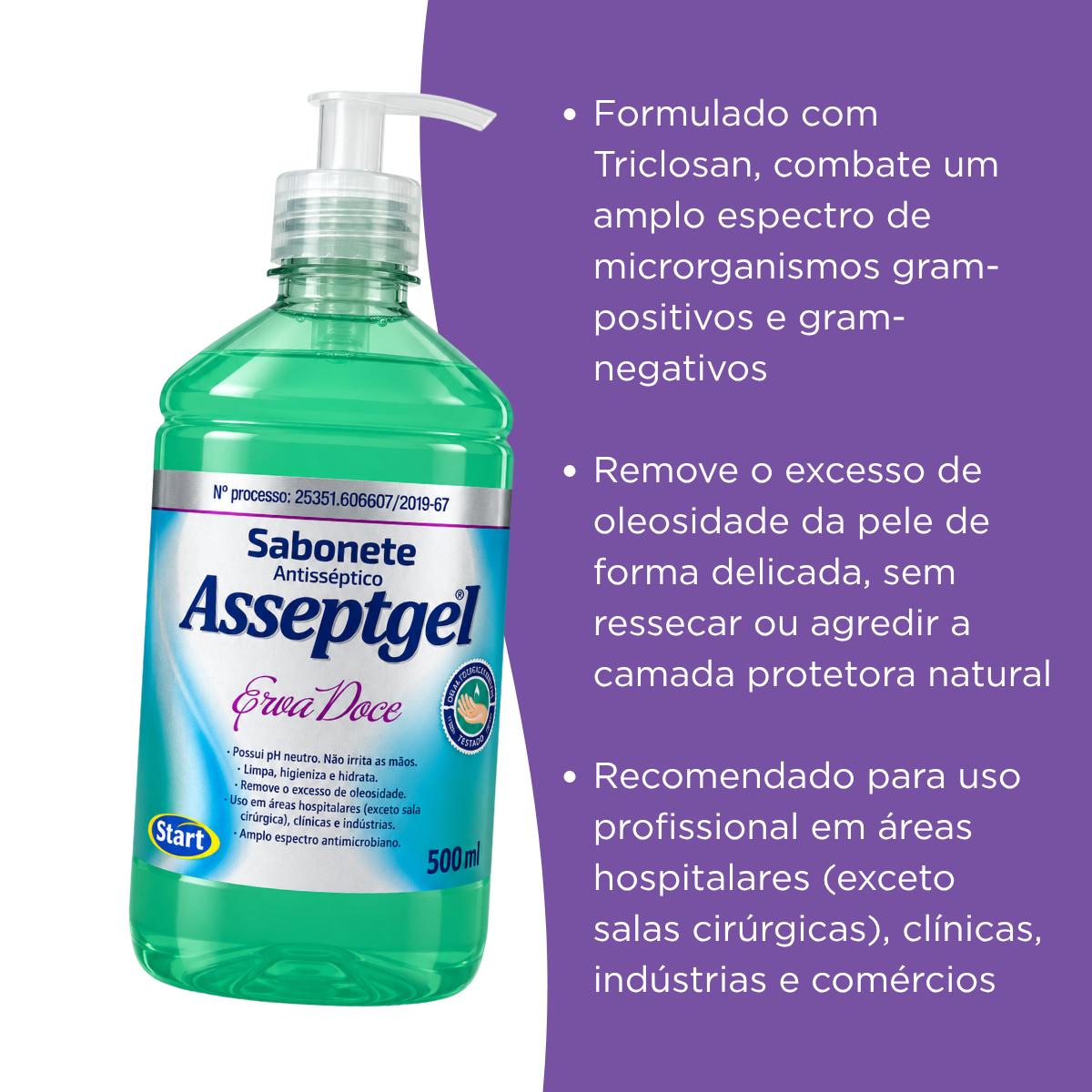 Sabonete Antisséptico Erva Doce Asseptgel 500ml