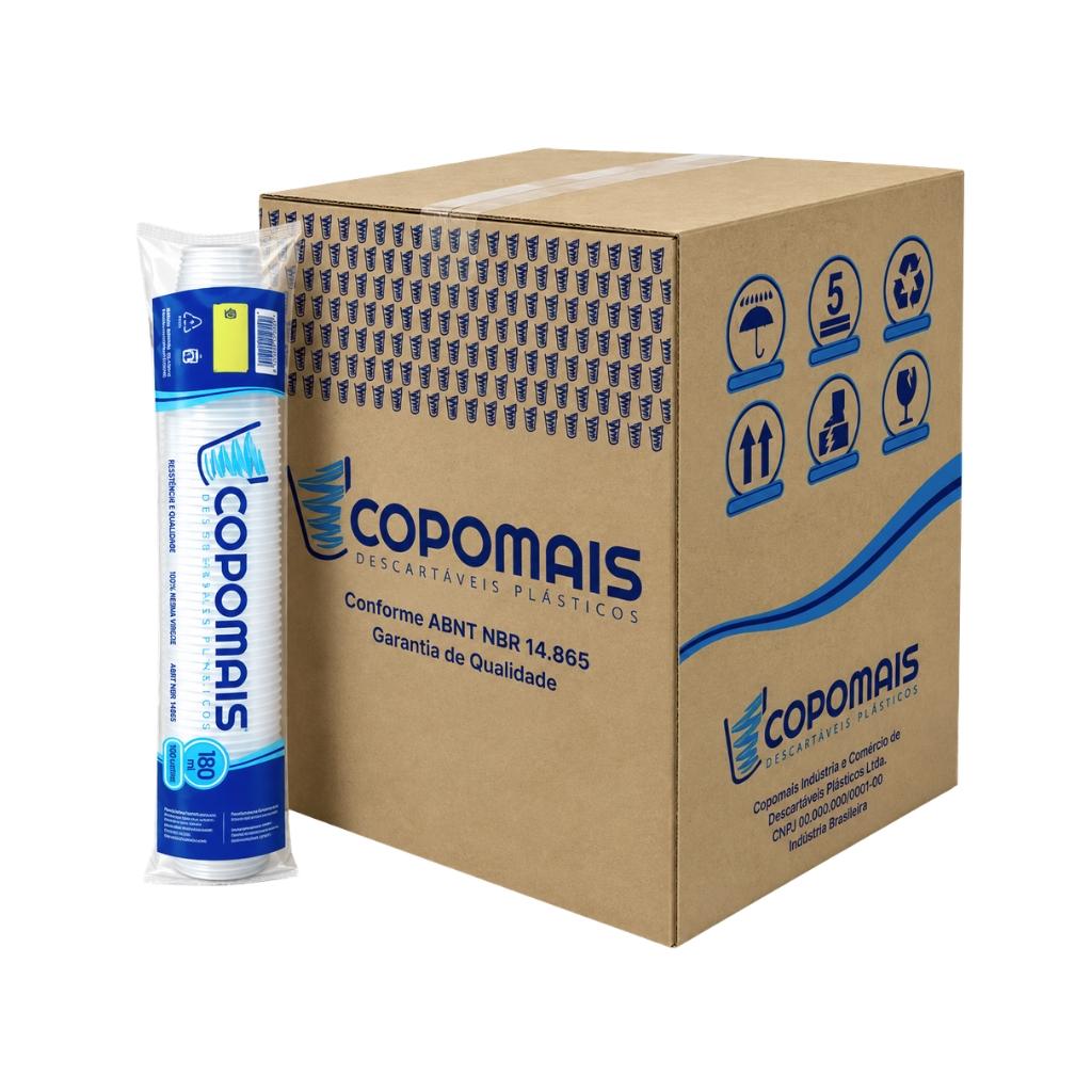 Copo P/ Água Reforçado 180ml Transparente  Descartável  2500 Uni