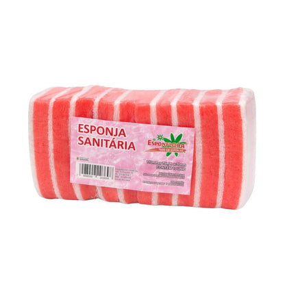 Esponja Sanitária Rosa Multiuso Dupla Face 10 Unidades