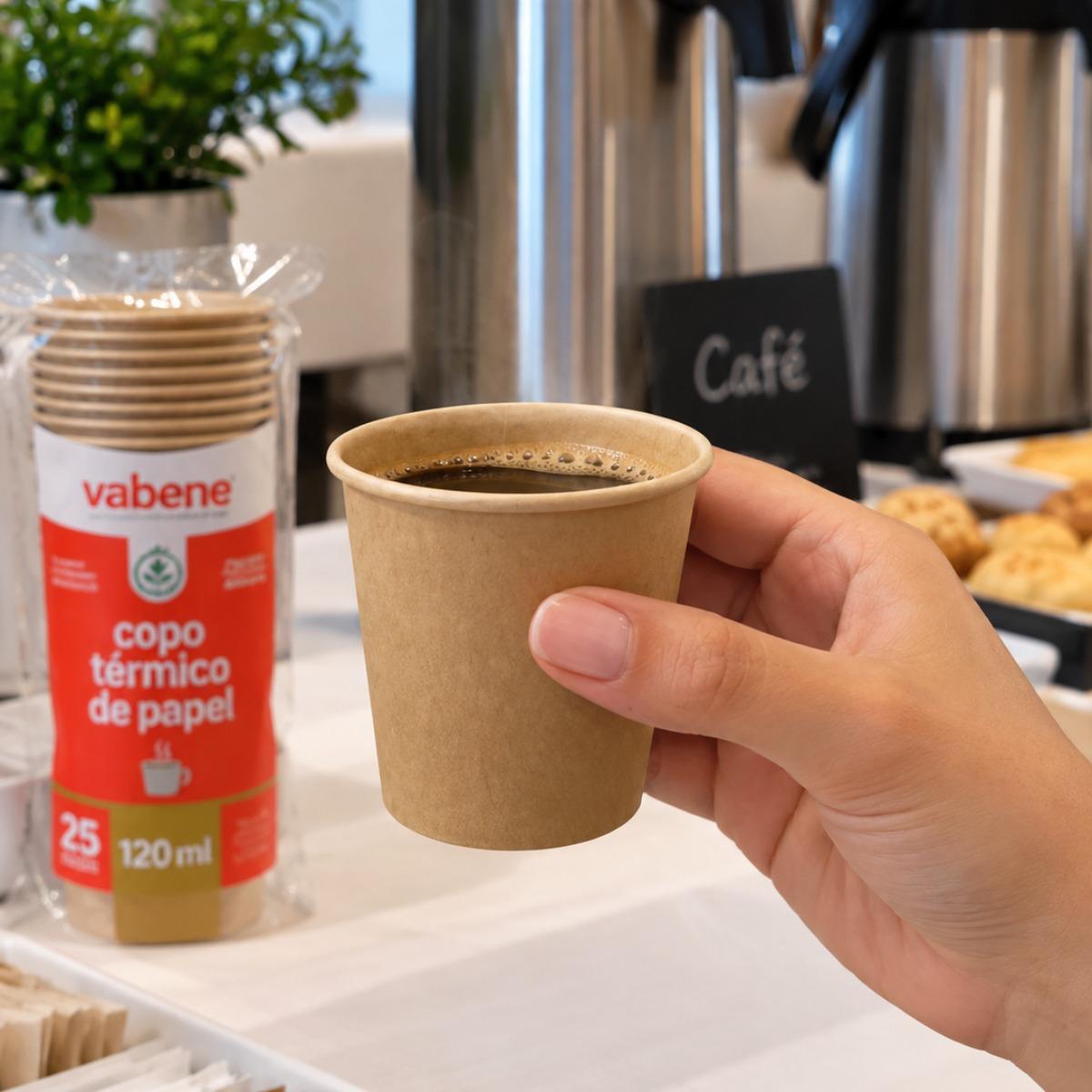 Copo Descartável Térmico de Papel Kraft 120ml 25 Unidades Vabene