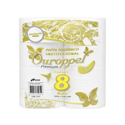Papel Higiênico Empresa 8 Rolos Grande Premium 300m Ouroppel