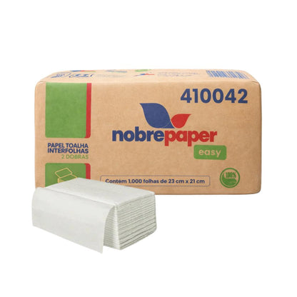 Papel Toalha Interfolhas 2 Dobras 23x21 1000 Folhas Nobre