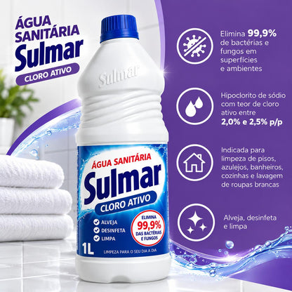 Água Sanitária Sulmar 1 Litro Limpeza