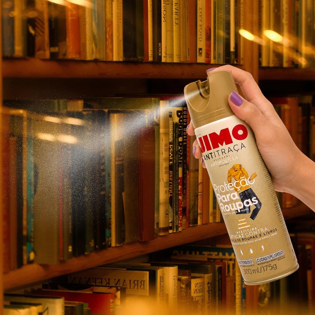 Anti Traça Spray 300ml Proteção Roupas Livros Armários Jimo