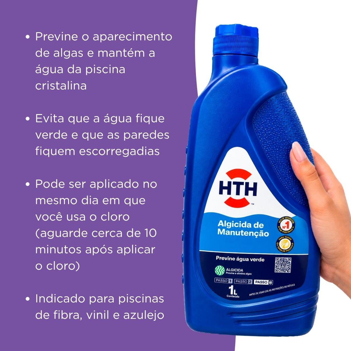 Algicida Manutenção Hth Previne Água Verde Algas Piscinas 1L
