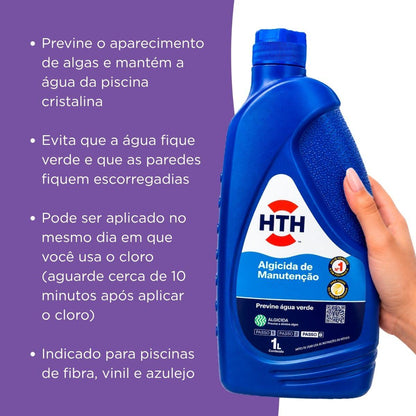 Algicida Manutenção Hth Previne Água Verde Algas Piscinas 1L