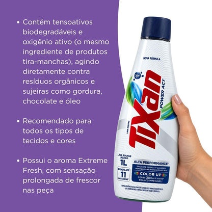 Lava-roupas Líquido Tixan Power Act Frasco 1L