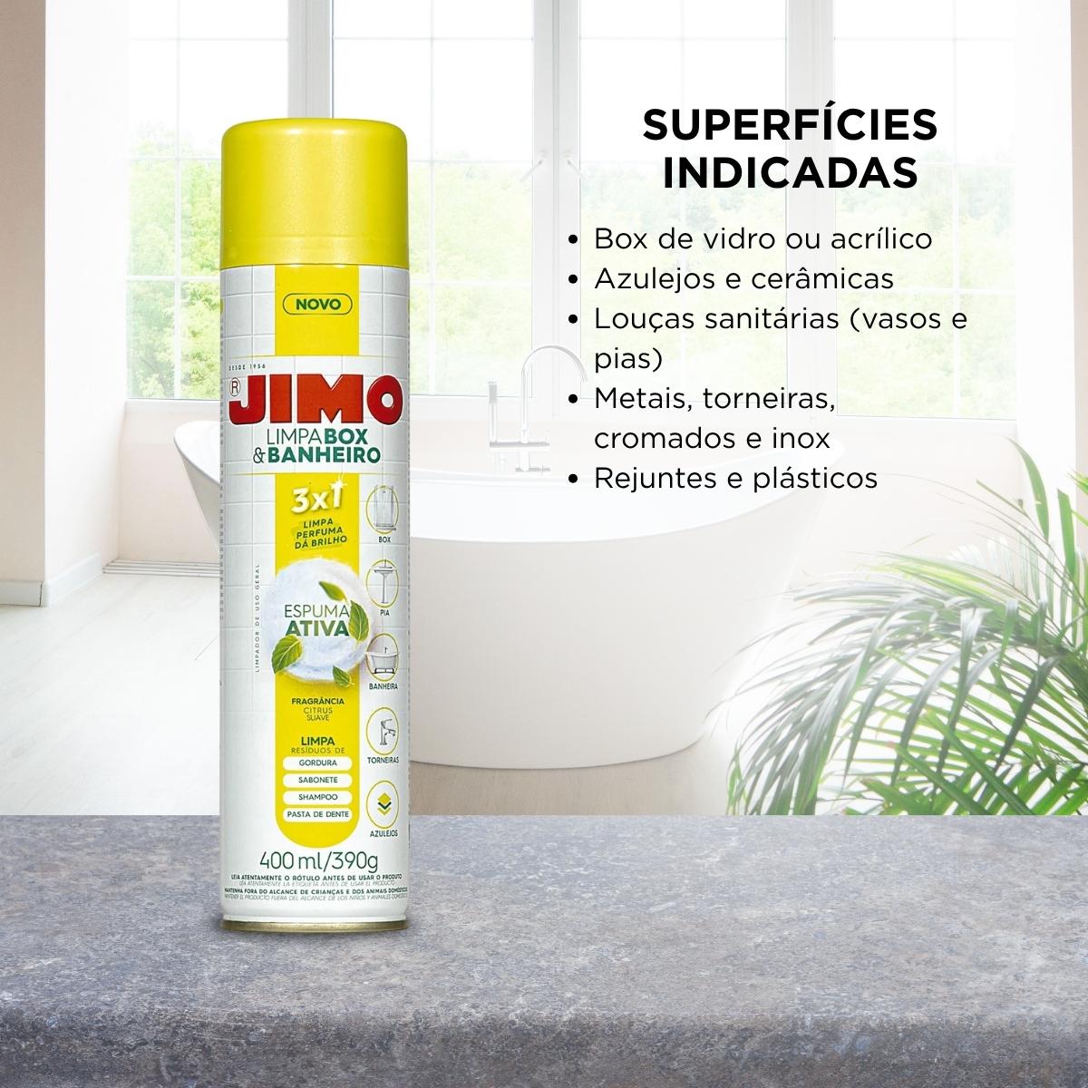 Limpa Box & Banheiro Jimo limpa, perfuma e dá brilho 3 em 1 400ml