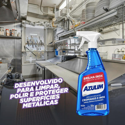 Brilha Inox Restaurador De Brilho Spray 500ml Azulim