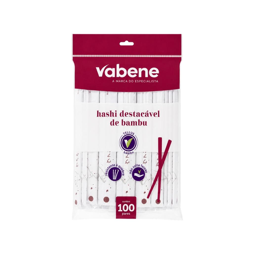 100 Par Hashi Palitos Torneado De Bambu Premium Descartavel Vabene