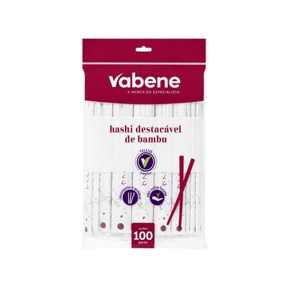 100 Par Hashi Palitos Torneado De Bambu Premium Descartavel Vabene