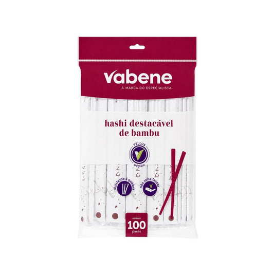 100 Par Hashi Palitos Torneado De Bambu Premium Descartavel Vabene