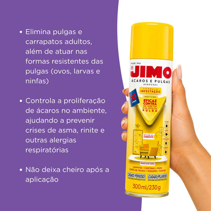 Inseticida Anti Pulgas E Ácaros 300ml Sem Cheiro Jimo