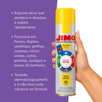 Limpador Desengordurante Multiuso Espuma Ativa Jimo 400ml