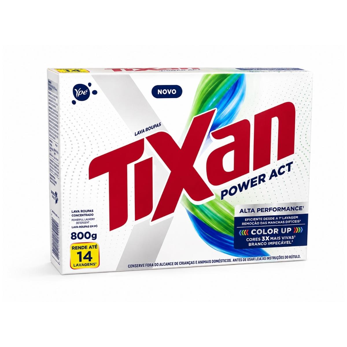 Sabão Lava Roupas  Em Pó  Tixan Power Act Concentrado  800g