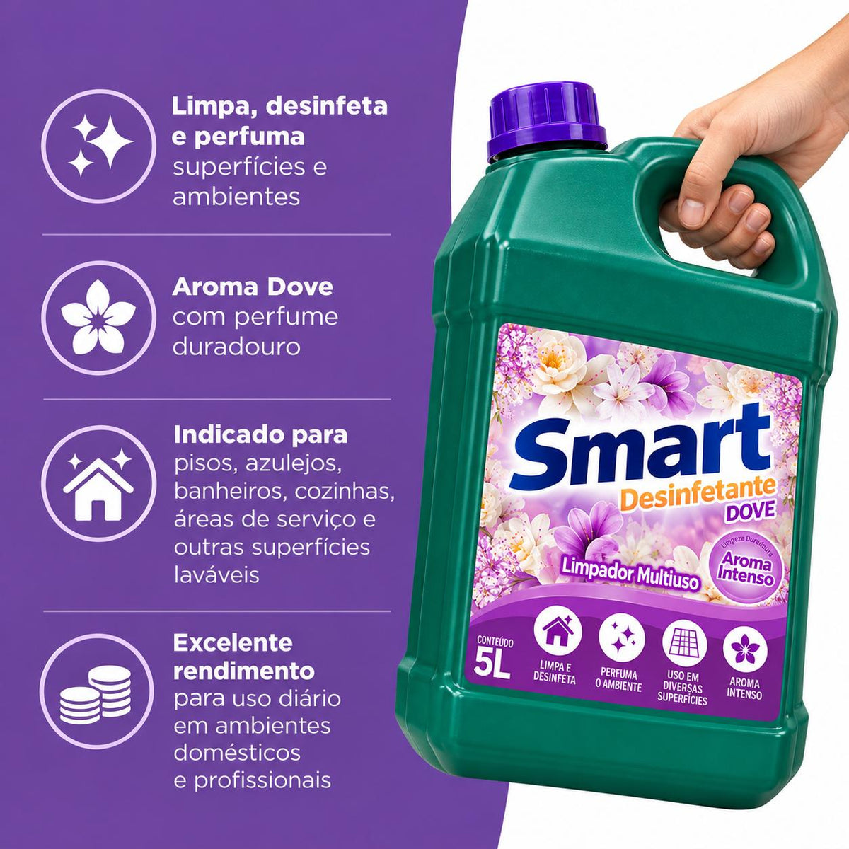Desinfetante Dove Limpeza e Perfume 5L Smart