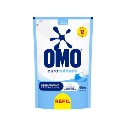 Lava Roupas Sabão Líquido Omo Puro Cuidado Hipoalergênico 900ml