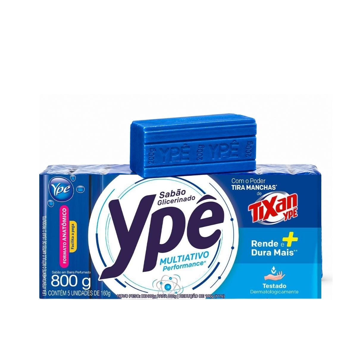 Sabão Em Barra Perfumado Ypê Multiativo 5 Unidades 800g
