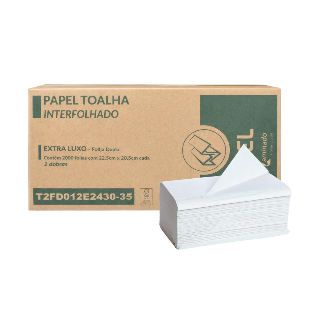 Papel Toalha Interfolhado Folha Dupla 22,5x20 2000 Fls Ipel