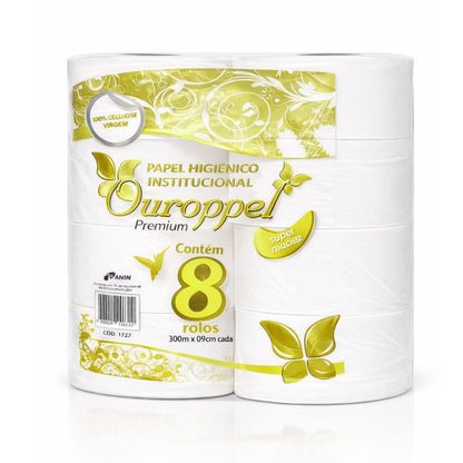 Papel Higiênico Empresa 8 Rolos Grande Premium 300m Ouroppel